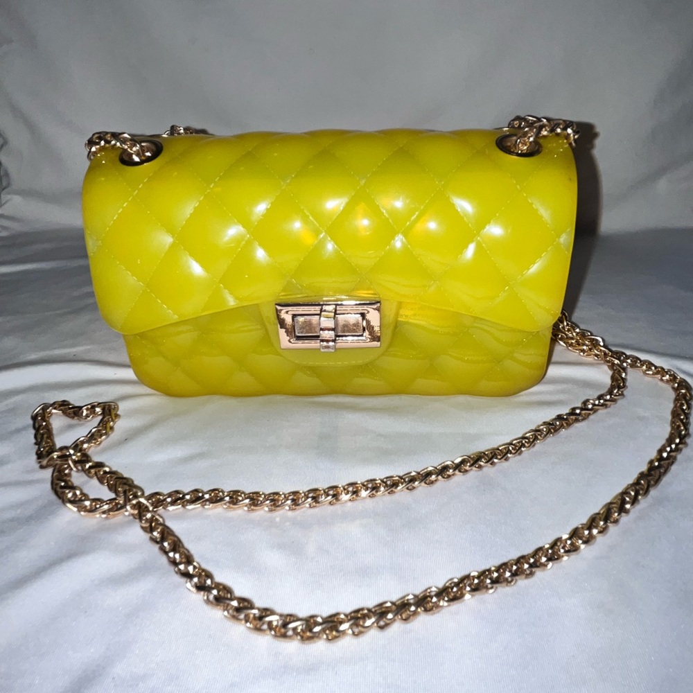Yellow Jelly Chain Purse